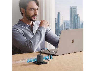 Carregador de parede Cuktech CUKAD653EUGR 65W GaN 2 x USB-C 1 x USB-A - Cinza Carregador de parede Cuktech CUKAD653EUGR 65W GaN 2 x USB-C 1 x USB-A - Cinza