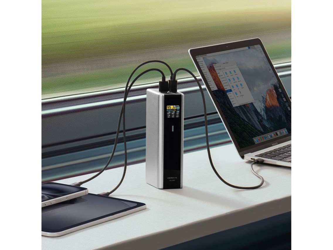 Powerbank Cuktech CKPB200UGLGR 210W 20000mAh 2 x USB-C 1 x USB-A - cinza