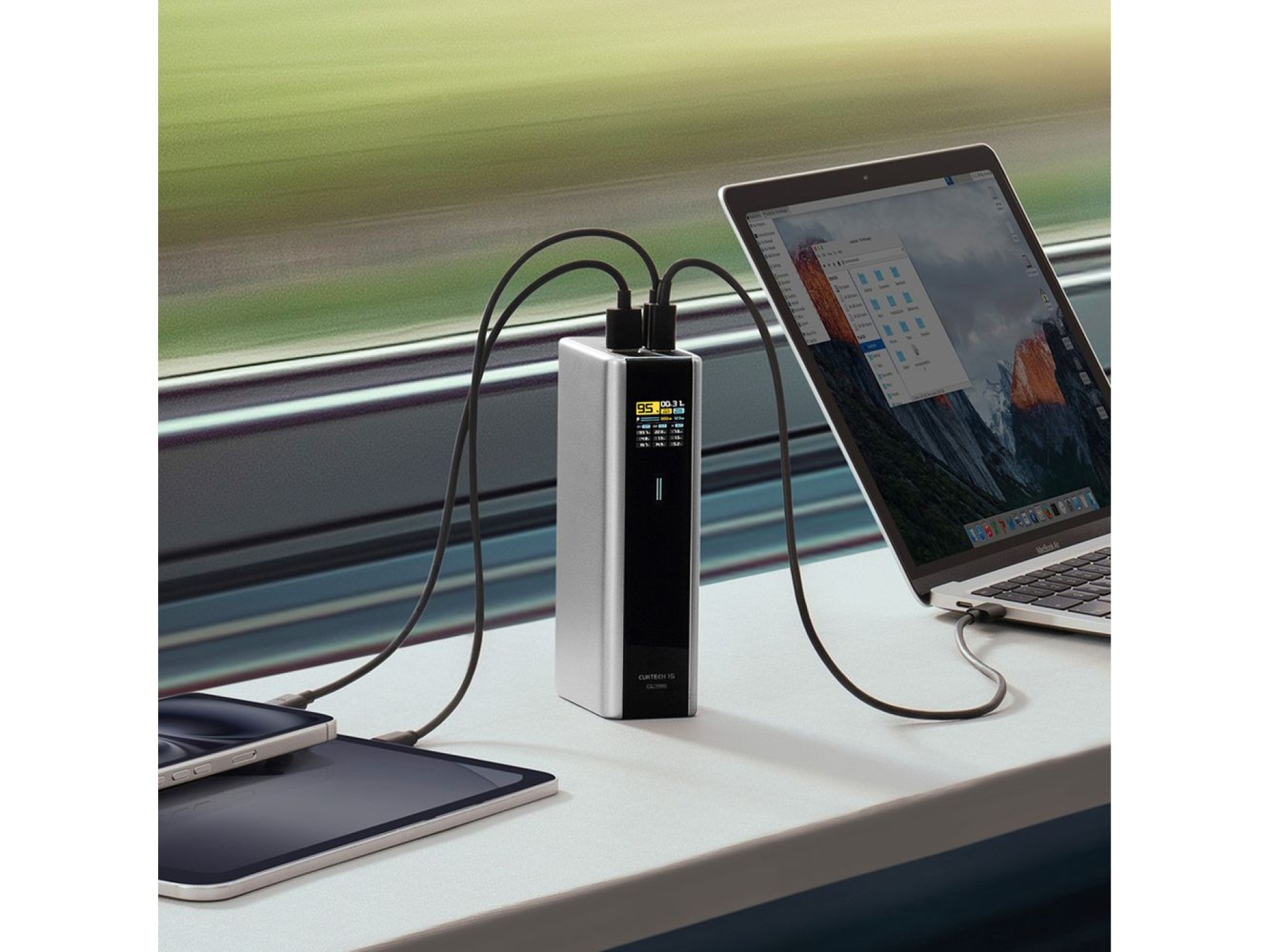 Powerbank Cuktech CKPB200UGLGR 210W 20000mAh 2 x USB-C 1 x USB-A - cinza