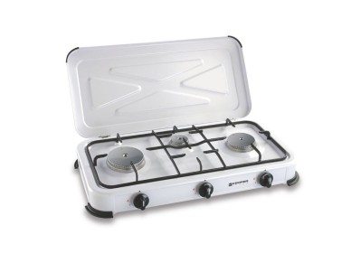 3-burner enamelled butane/propane gas cooker, white, 600 x 340 x 100 mm