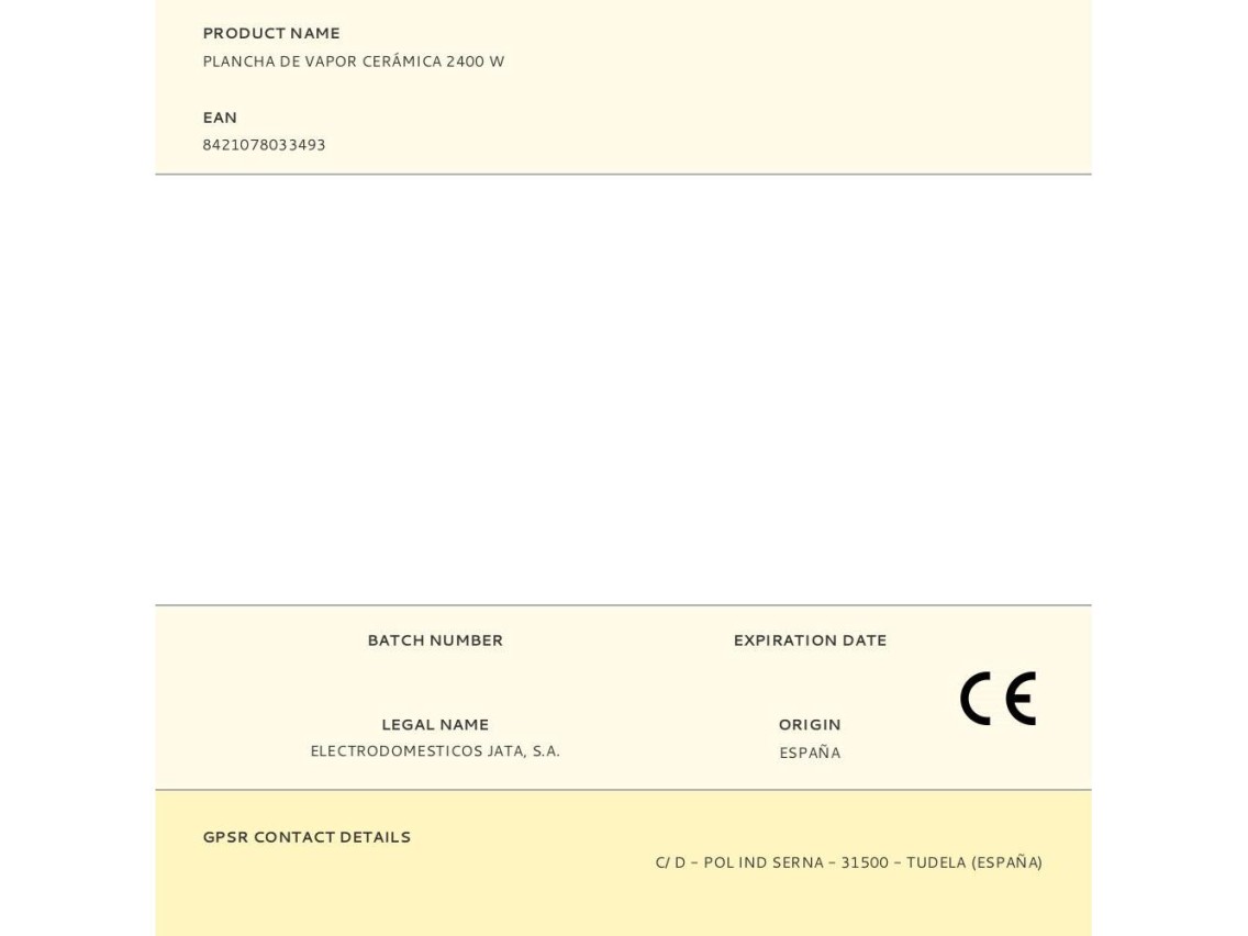 Plancha de vapor cer�mica 2400 w