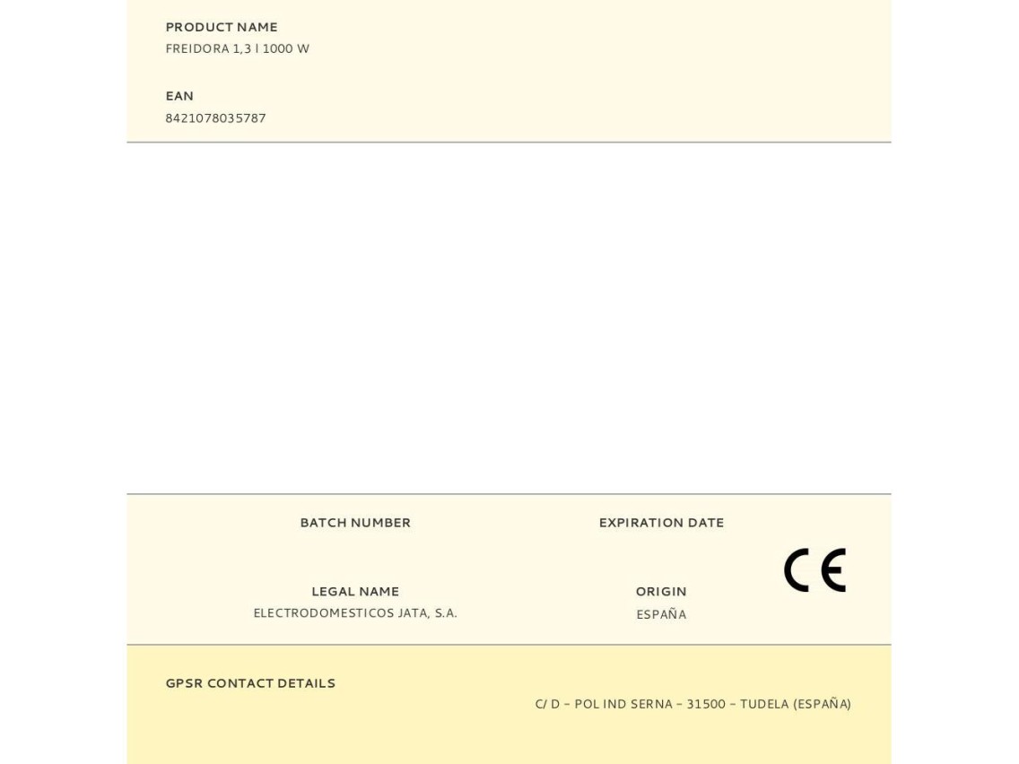 Freidora 1,3 l 1000 w