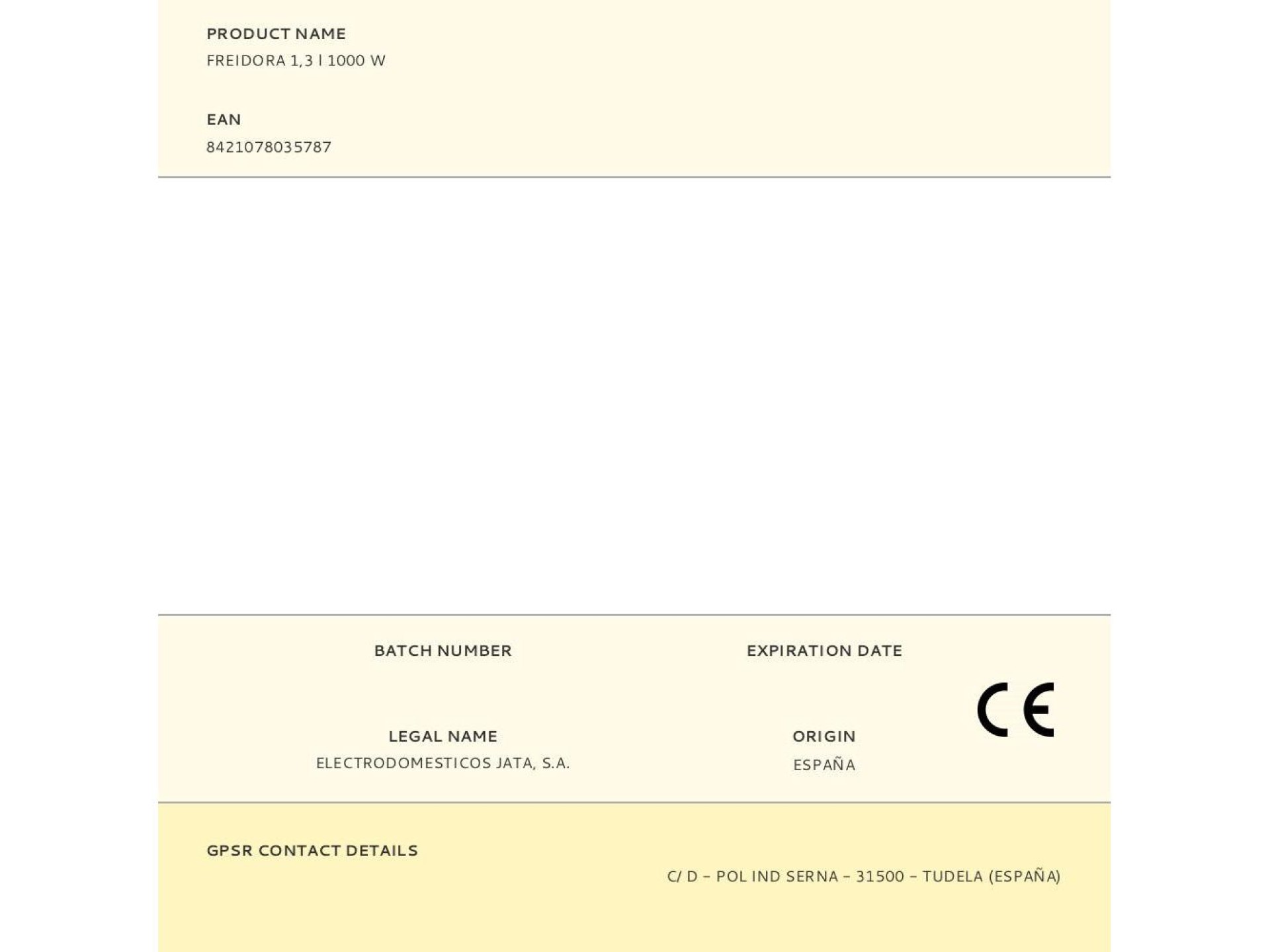 Freidora 1,3 l 1000 w