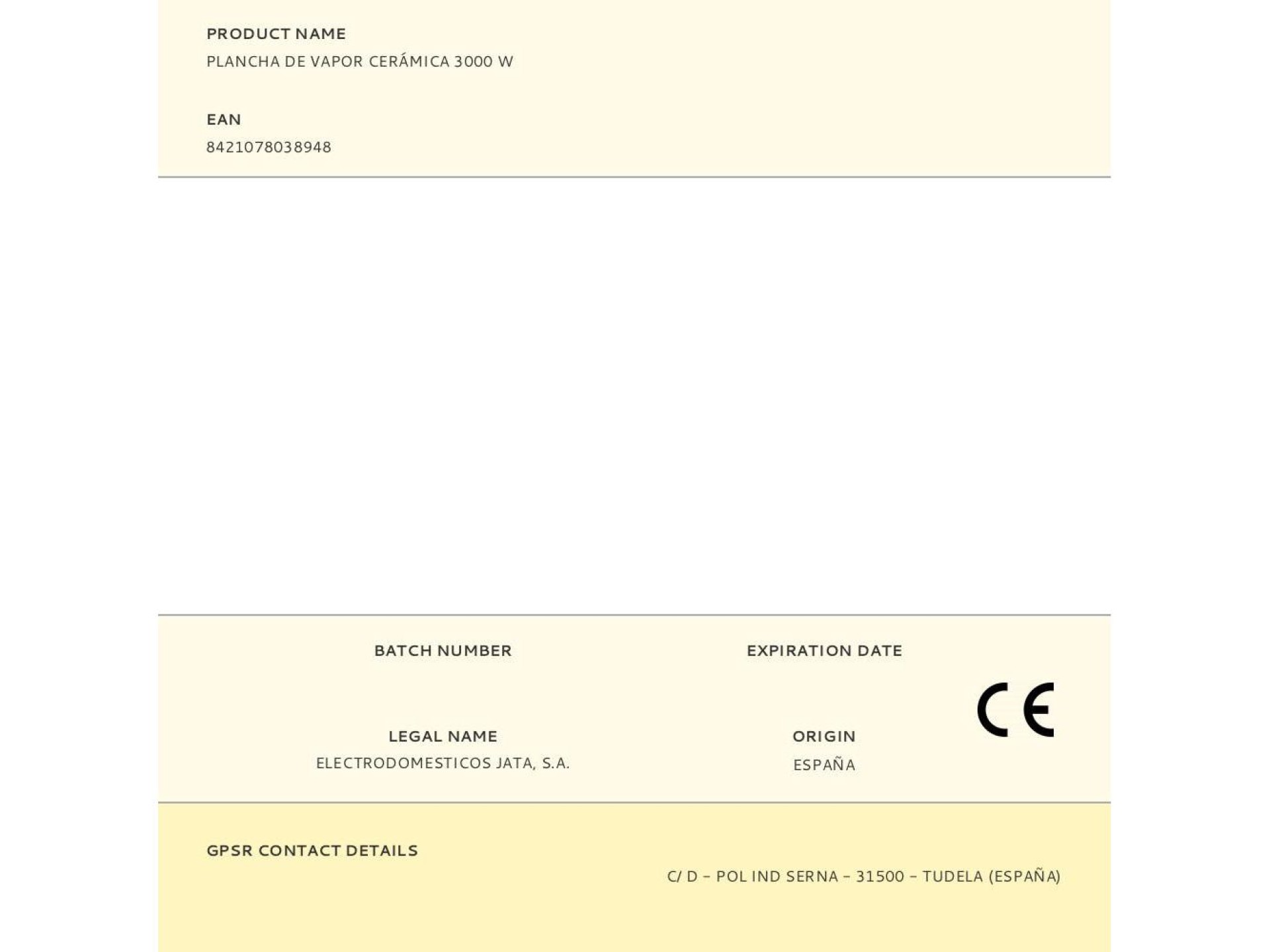 Plancha de vapor cerámica 3000 w