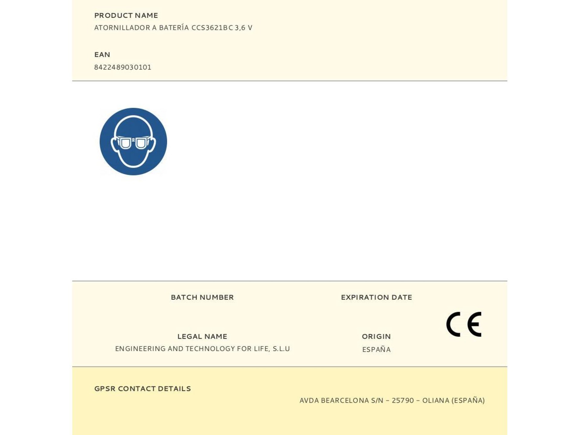 Aparafusadora a bateria ccs3621bc 3,6 v