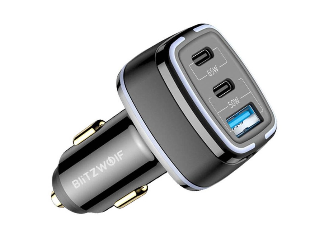 Cargador de coche BlitzWolf BW-BC4 de 115 W con 3 puertos USB PD