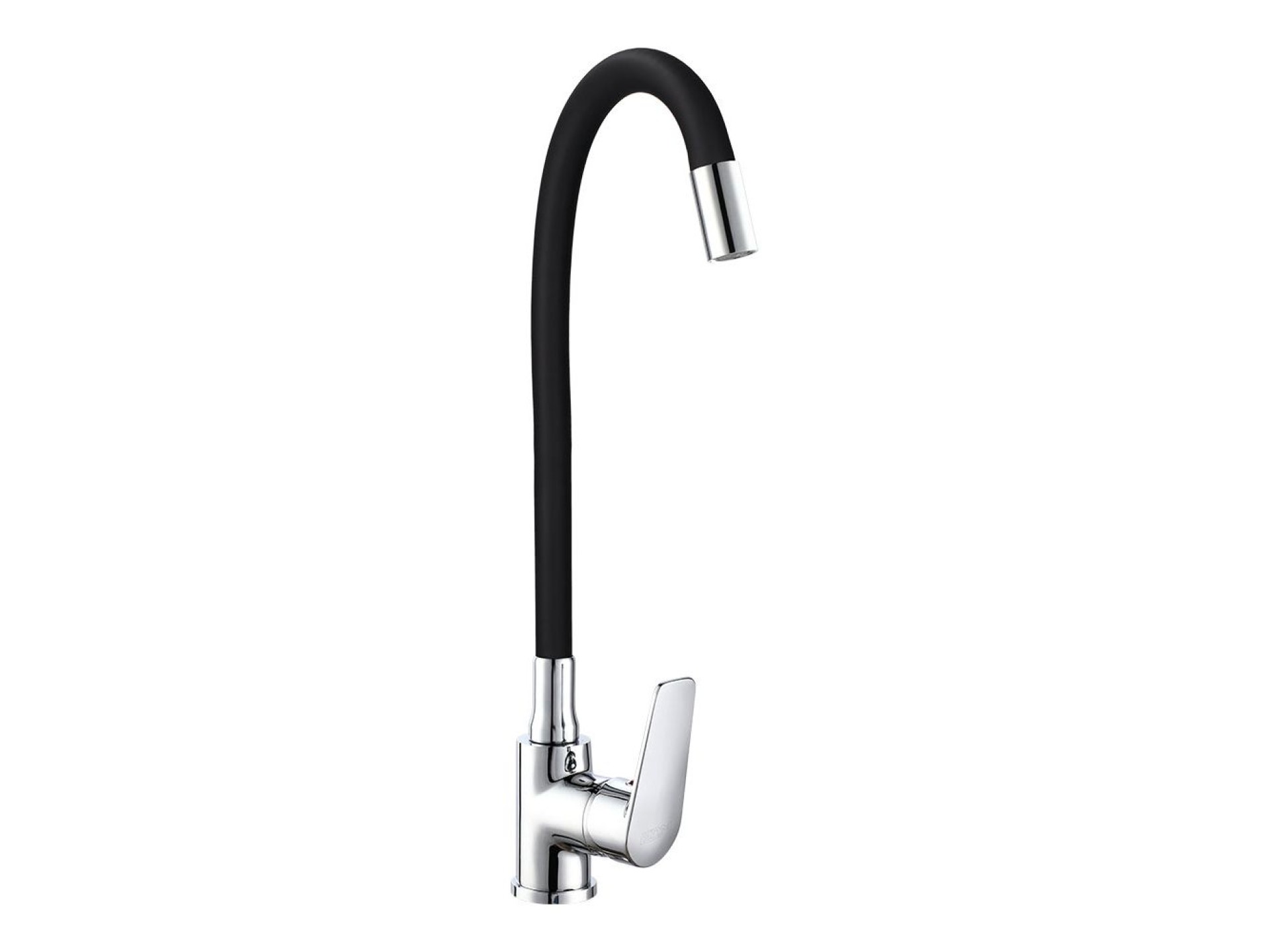 Grifo monomando de cocina caño alto flexible negro serie baiona