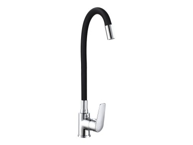 Baiona single-lever kitchen faucet with flexible spout black