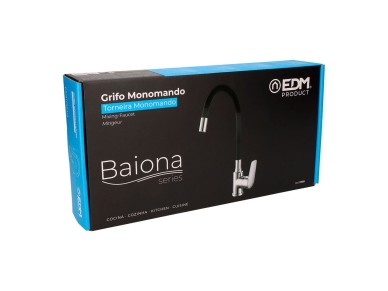 Baiona single-lever kitchen faucet with flexible spout black