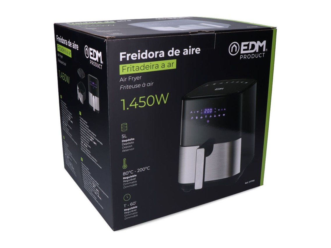 Fritadeira de ar 5 l com ecrã tátil led *** promoção brinde 1 unidade ref. 07788 - papel para fritad