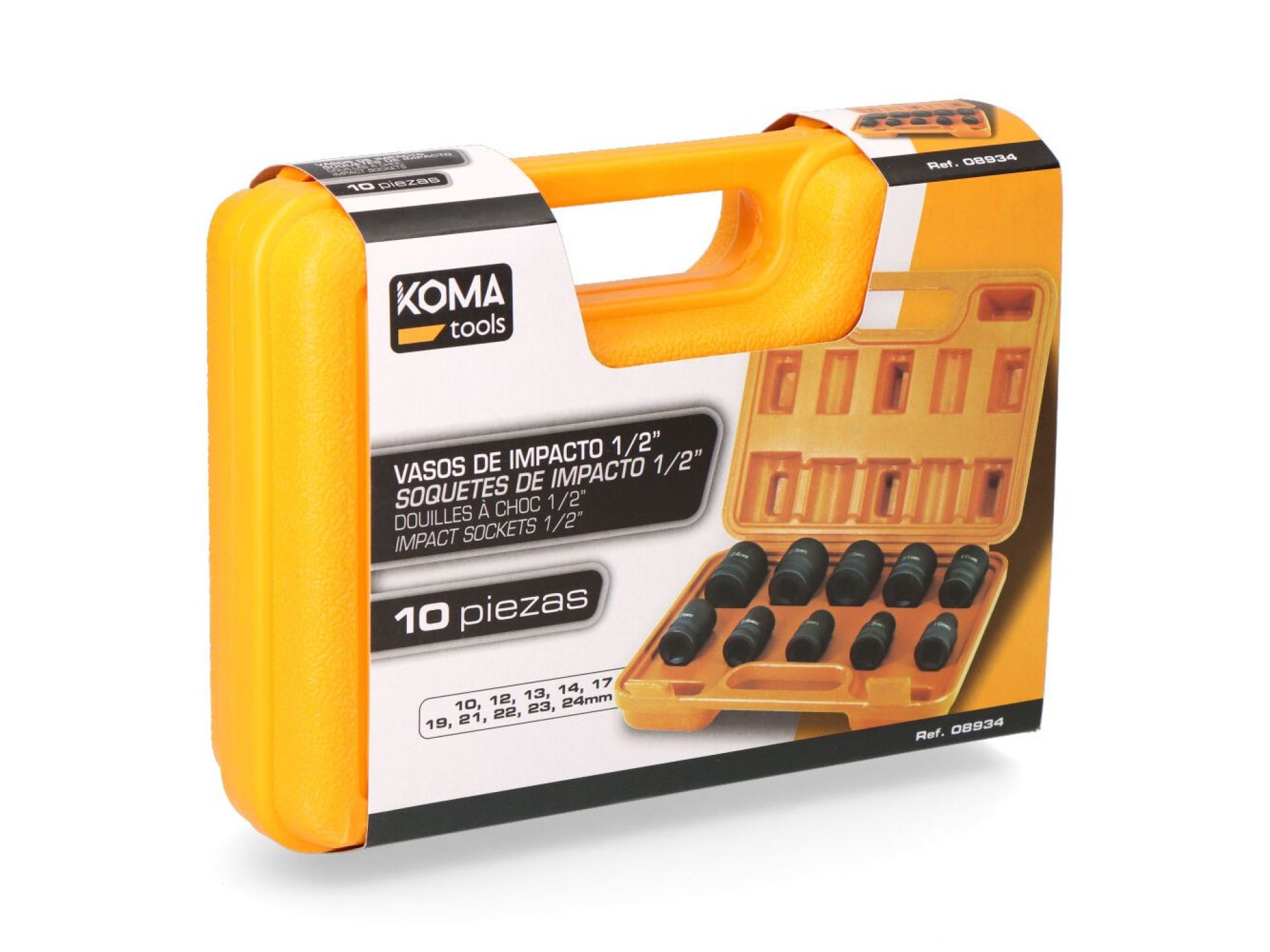 Vasos de impacto 1/2", juego 10 piezas