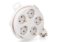 Prolongador redondo con 5 tomas 2p+t schuko, con interruptor, 16 a 250 v, cable h05vv-f 3g1,5mm� de 
