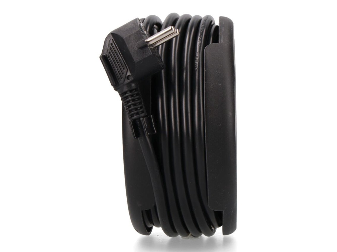 Cable reel with 4 schuko 2p+e sockets, with protection, 16 a 250 v, h05vv-f 3g1,5mm² cable of 5 m, b