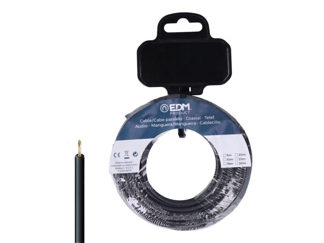 Carrete cablecillo h07z1-k 6,00 mm� negro, 20 m