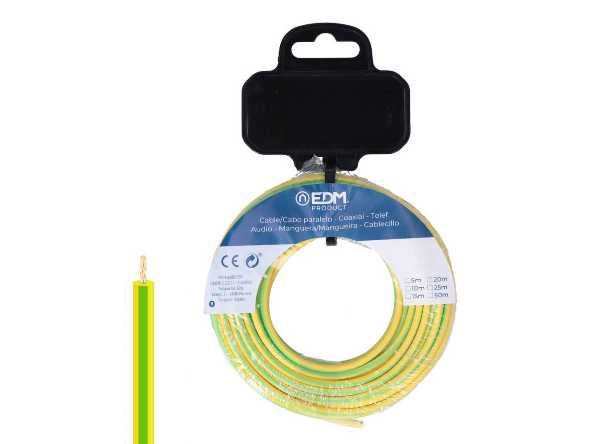 Cable h07z1-k 6 mm² bicolor 20 m