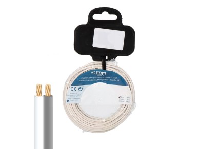 Carrete cable paralelo 2x1,50 mm� blanco/gris "audio" 25 m