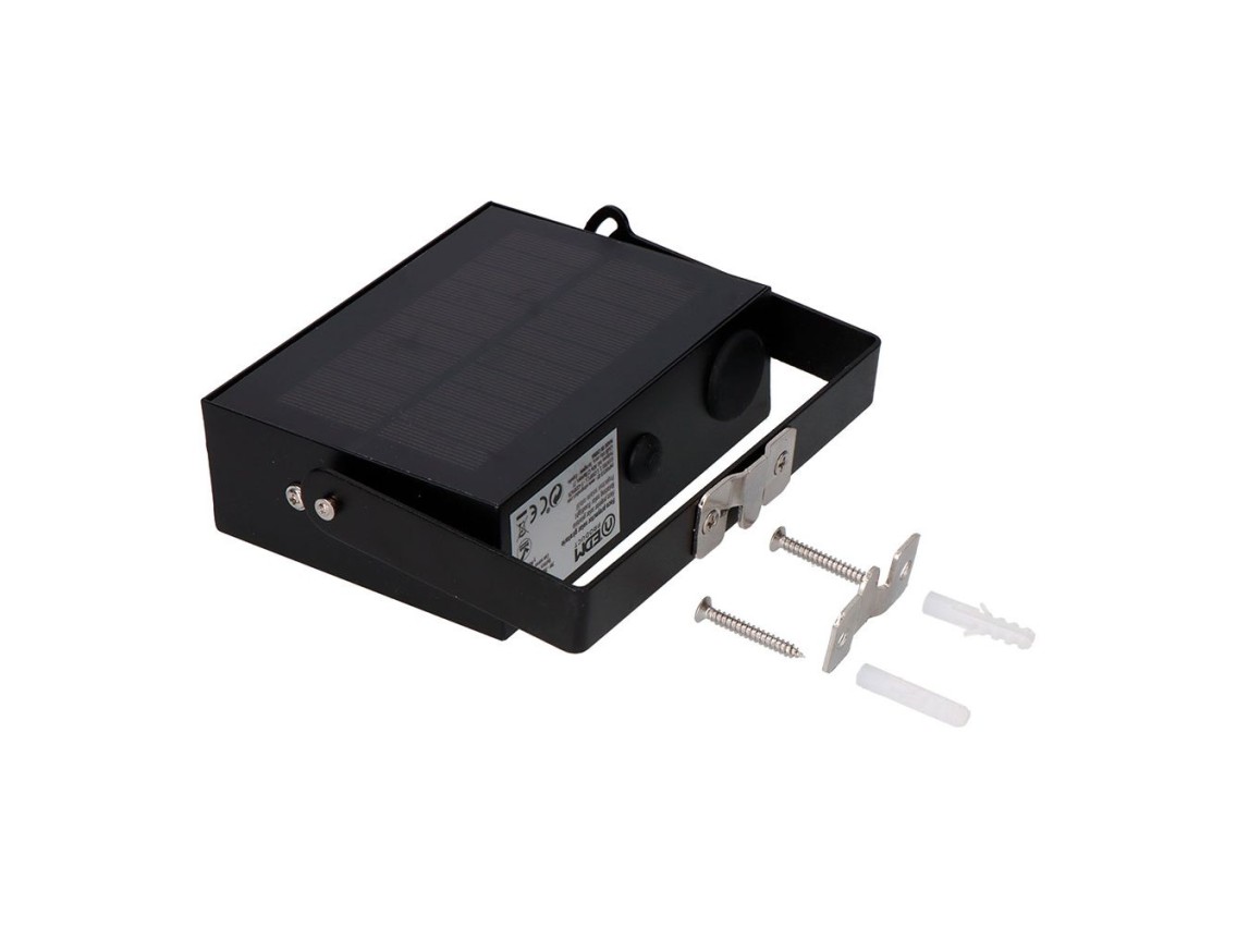 Solar floodlight, self-tilting, 7 w, 700 lm, 6500 k, with motion sensor, black