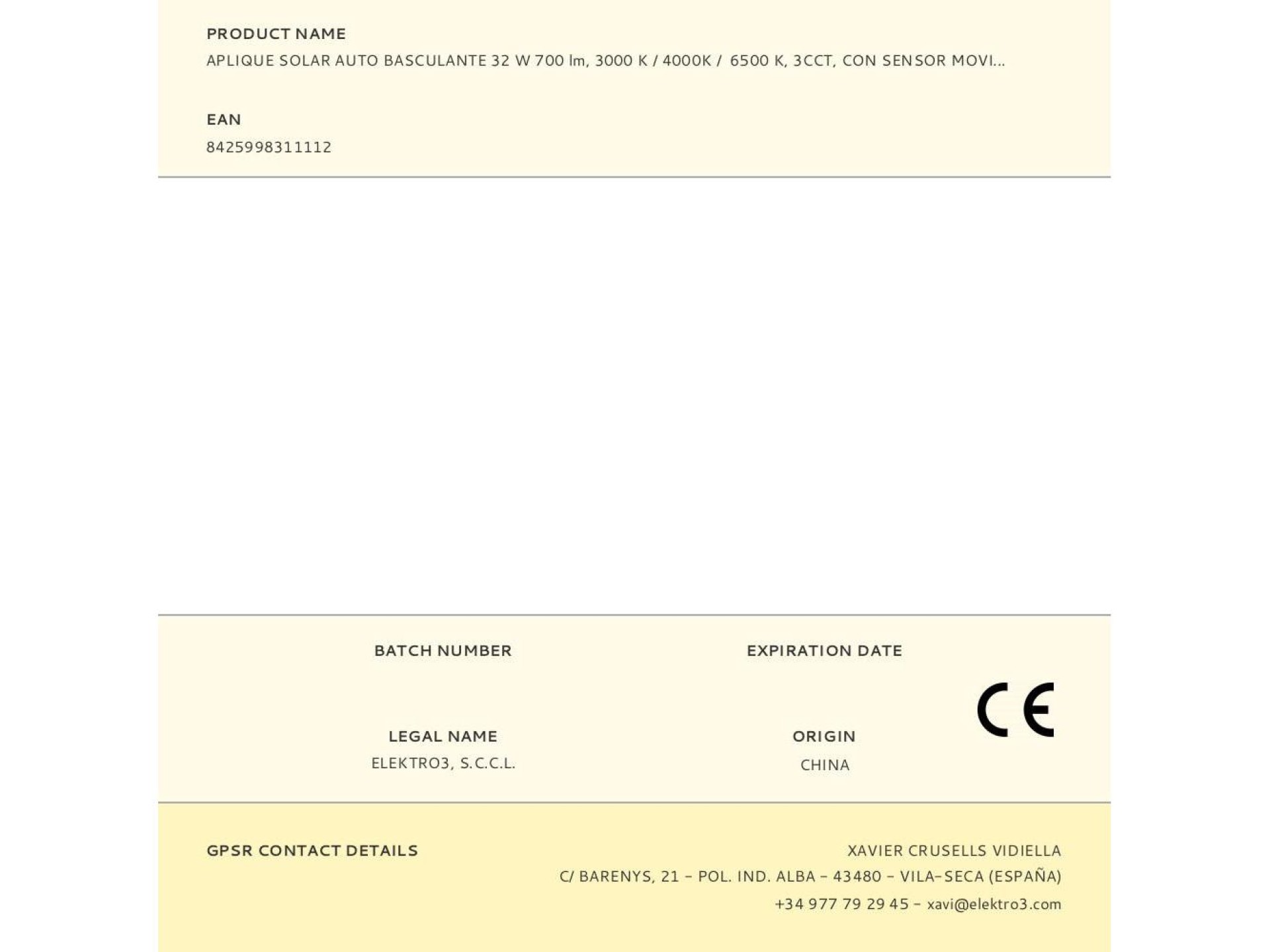 Foco proyector solar auto basculante 7 w 700 lm, 6500 k, con sensor movimiento, negro