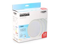 Pack 3 downlights led 18 w luz fría 6400 k Pack 3 downlights led 18 w luz fría 6400 k