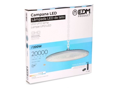 Campana led 200 w 6400 k 20.000 lm ø33 x 4,5 cm Campana led 200 w 6400 k 20.000 lm ø33 x 4,5 cm