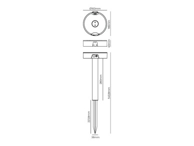 Wall light - solar stake 4w 500 lm edm