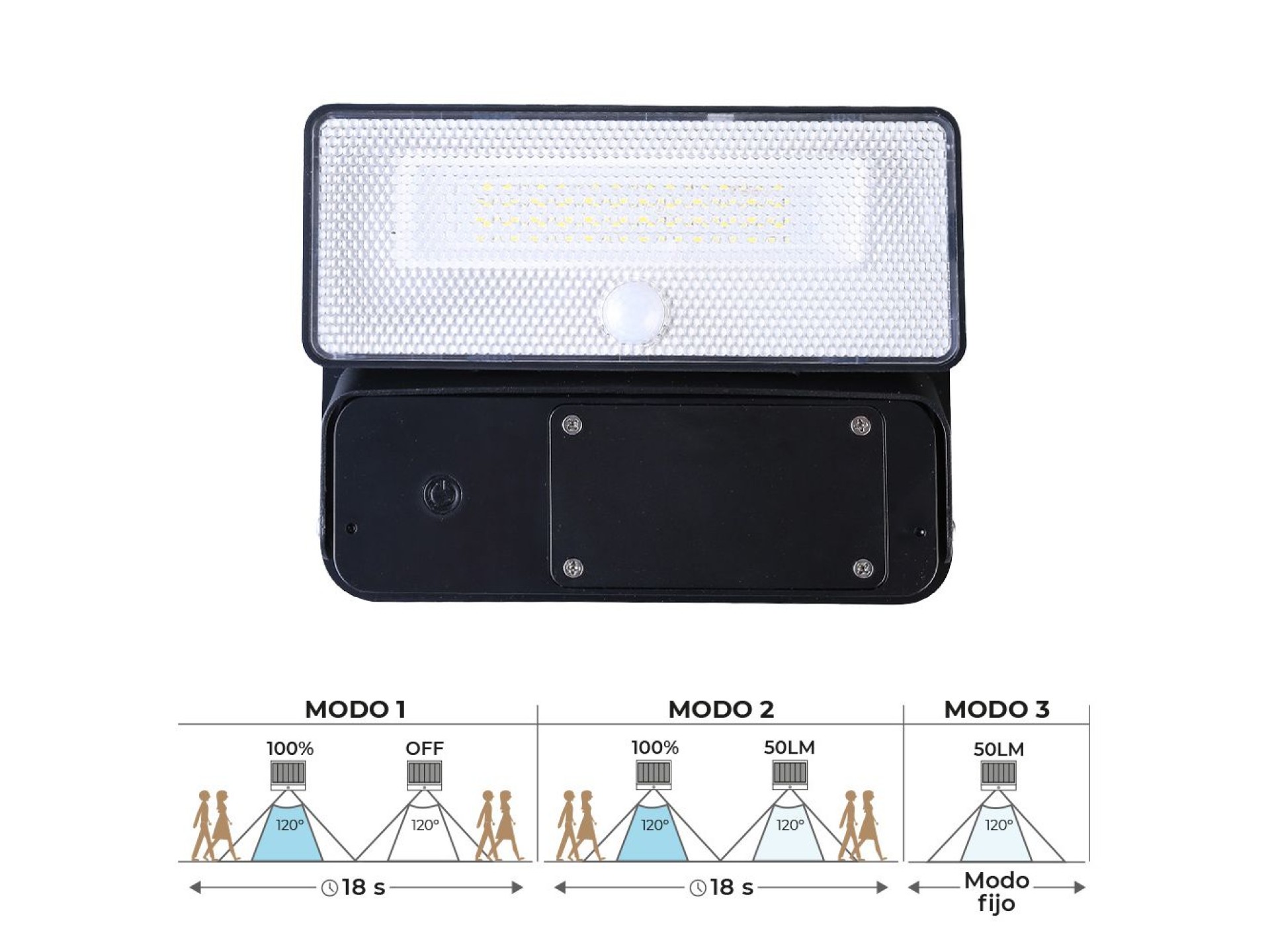 Luz solar de parede 12w 1.600lm 6.500k. edm