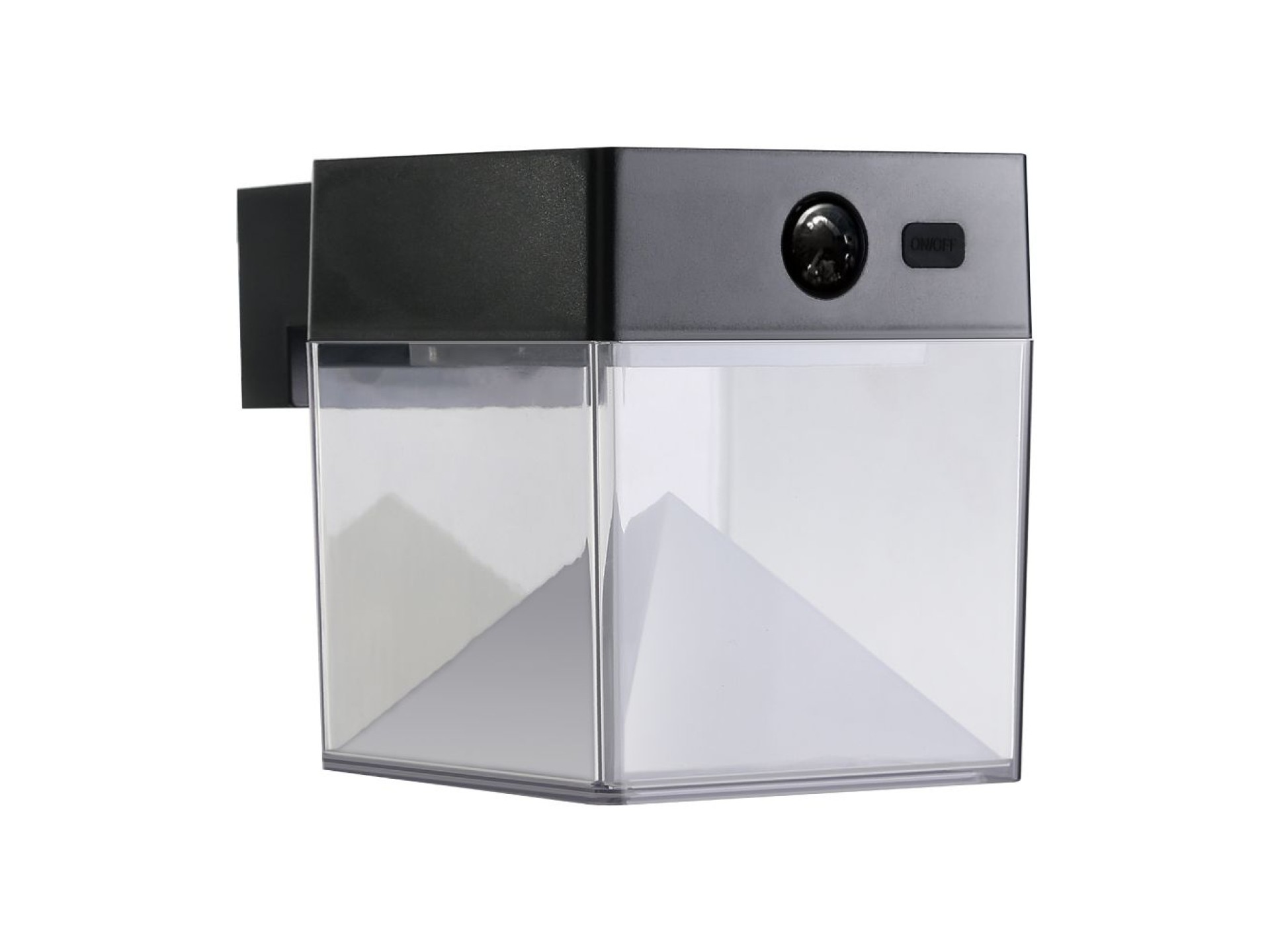 Aplique solar quadrado 4w 500lm, 3000/4000/6500k, 3cct, com sensor, preto