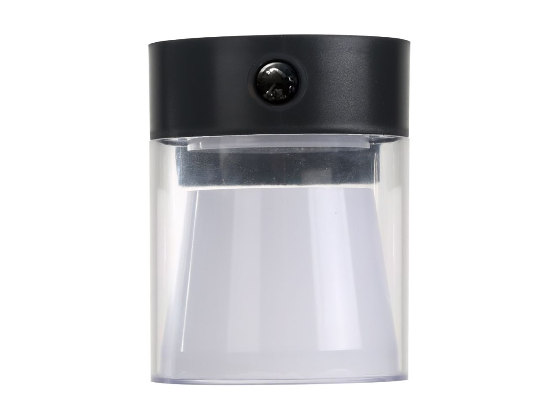 Cylindrical solar wall light 4w 500lm, 3,000/4,000/6,500k, 3cct, with sensor, black
