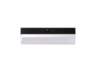 Rectangular solar wall light 4w 500lm, 3,000/4,000/6,500k, 3cct, with sensor, black
