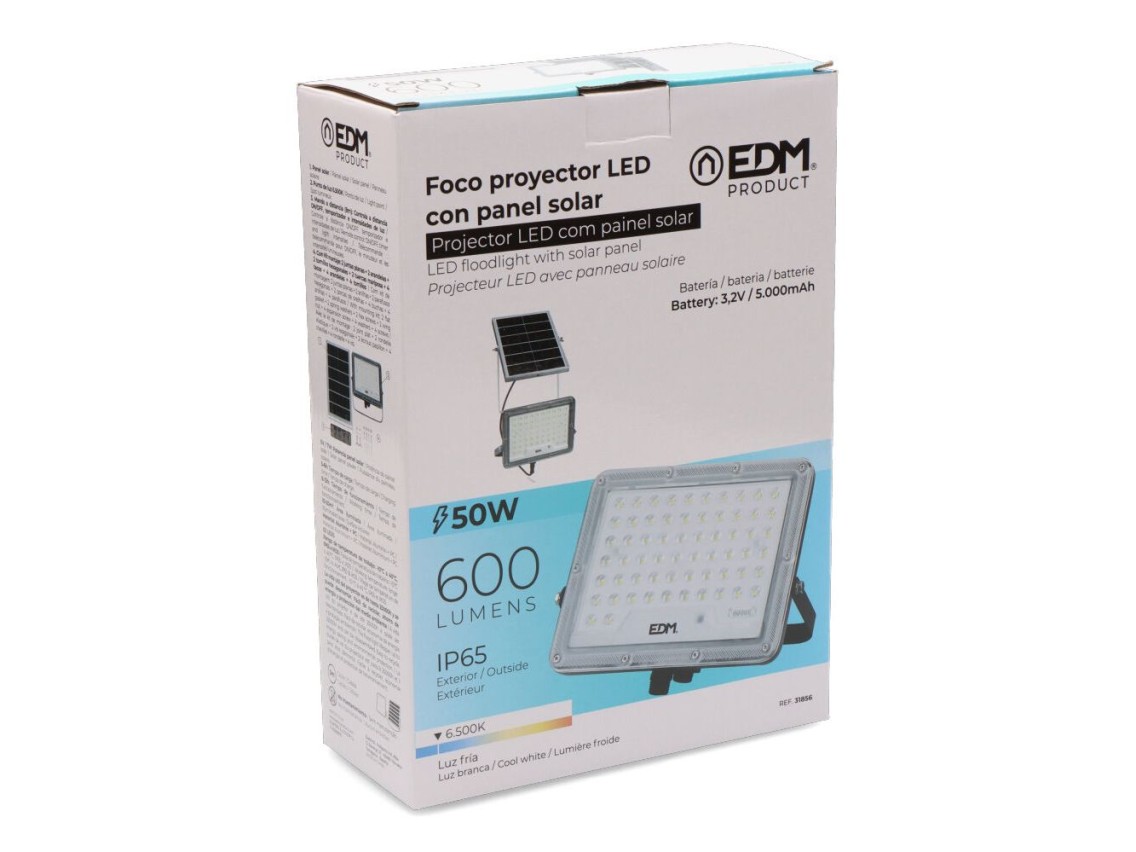 Slim solar projector focus 50w 600lm 6,500k
