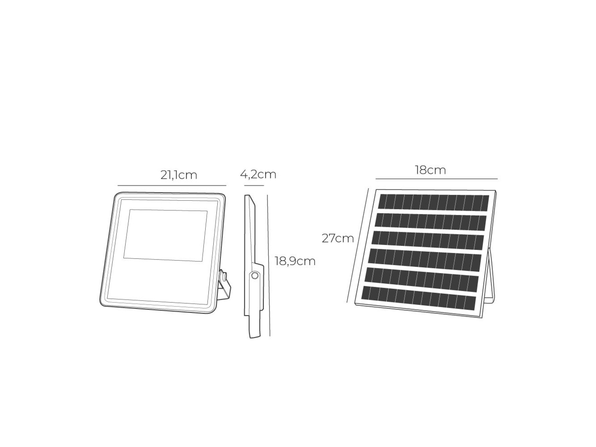 Slim solar projector focus 50w 600lm 6,500k