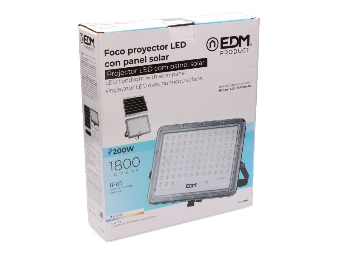 Slim solar projector focus 200w 1,800lm 6,500k.