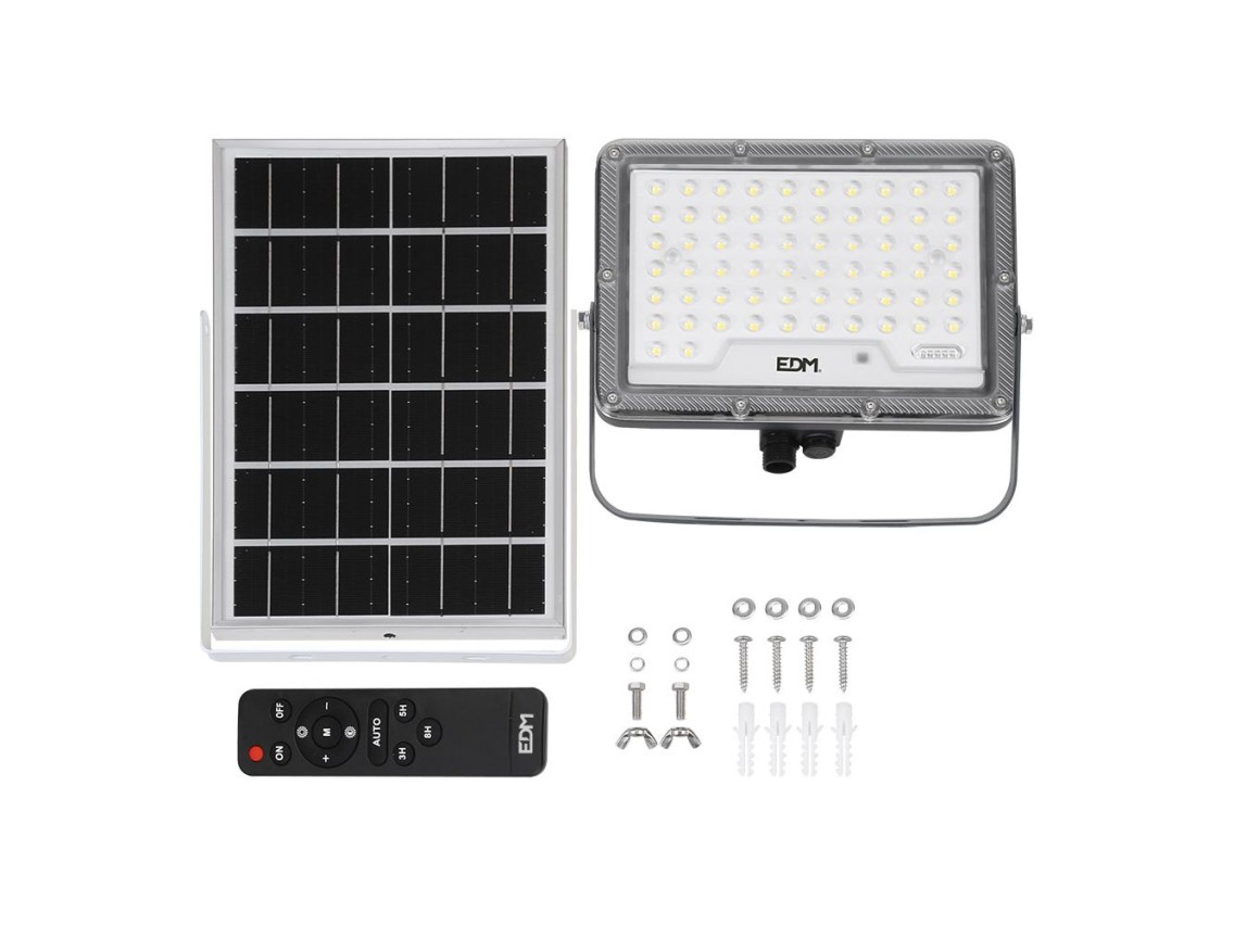 Foco proyector solar slim 300w 2.500lm 6.500k