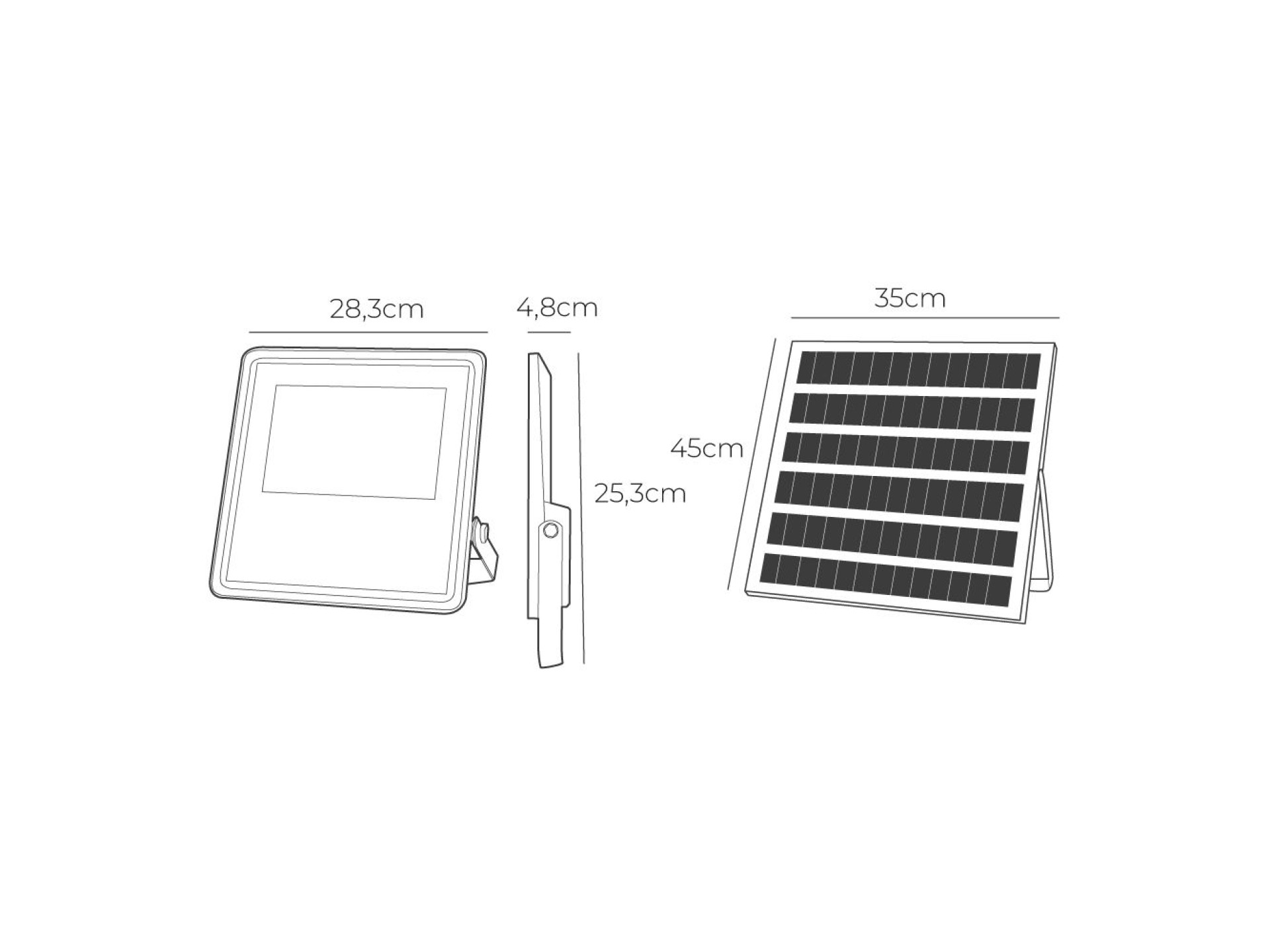 Projetor solar slim 400w 3.500lm 6.500k.