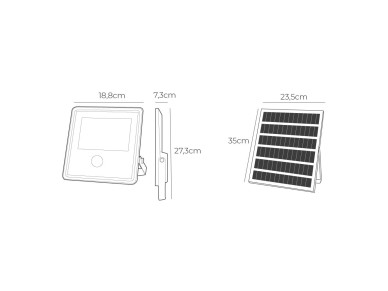 Solar projector focus with sensor 100w 1,200lm 6,500k edm Solar projector focus with sensor 100w 1,200lm 6,500k edm