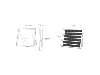 Solar projector focus with sensor 300w 3,500lm 6,500k edm