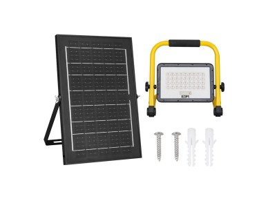 Solar led solar work spotlight + solar panel 4000 lm, 6,400 k, cool light, ip65