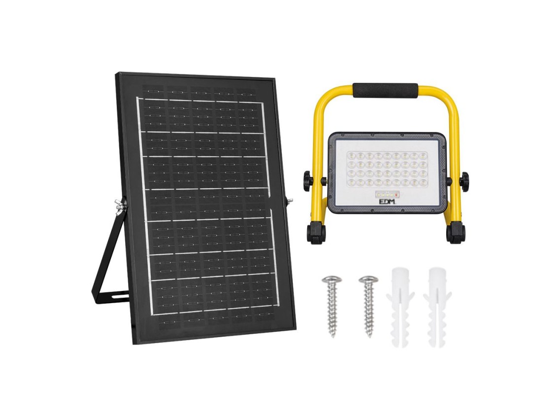 Solar led solar work spotlight + solar panel 4000 lm, 6,400 k, cool light, ip65