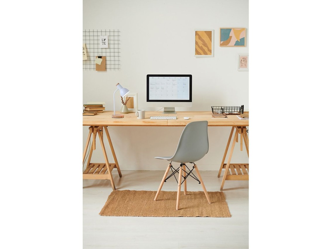 Lámpara de escritorio, e27 máx 40w, ø 12 x 17 x 45 cm madera/blanca.