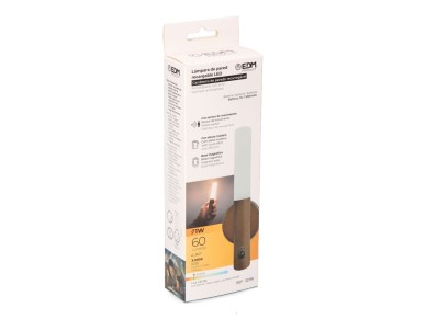 L�mpada de parede led recarreg�vel 1w 60lm 3.000k com sensor de movimento