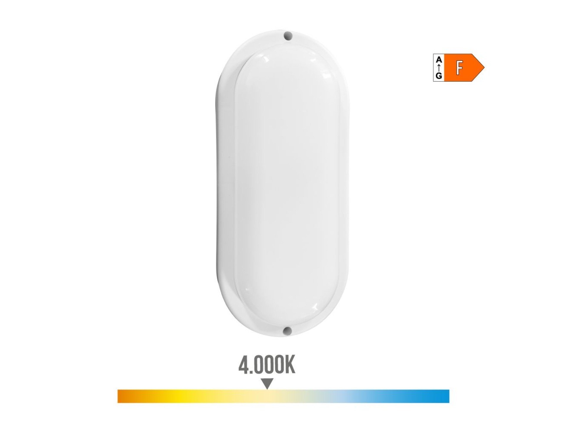 Aplique oval led com crepúsculo e sensor de movimento 18w 1820lm 4.000k edm