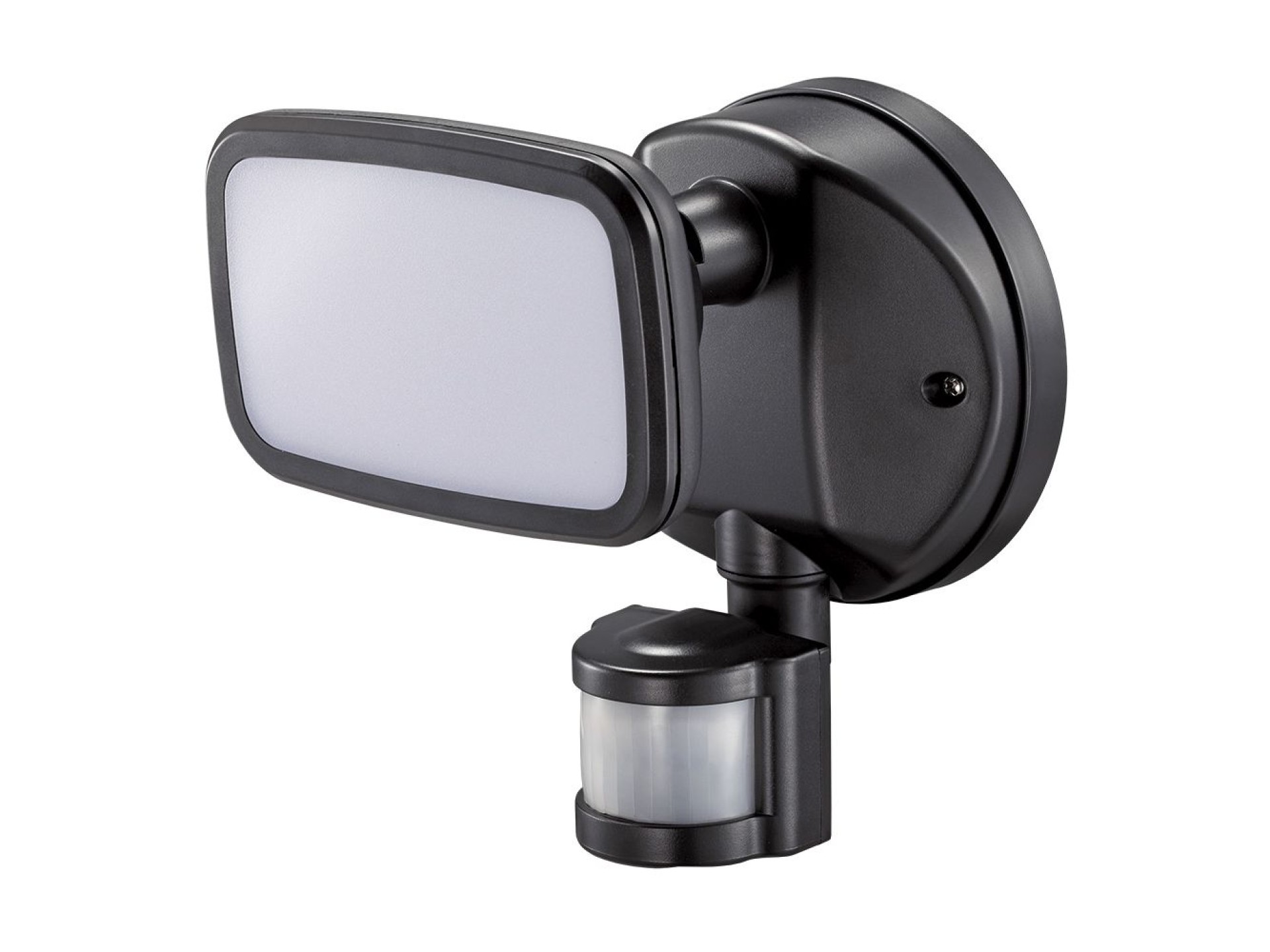 Aplique foco led con sensor crepuscular y de movimiento 10 w 750 lm 4000 k luz día, ip65, negro, ø12