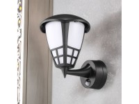 Aplique led con sensor crepuscular y movimiento 15 w 1200 lm 4000 k luz d�a, negro, 21,6 x 16 x 24,7