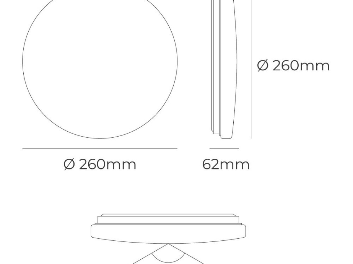 Aplique led circular de superf�cie 12 w 3cct 1160 lm �26 x 6,2 cm