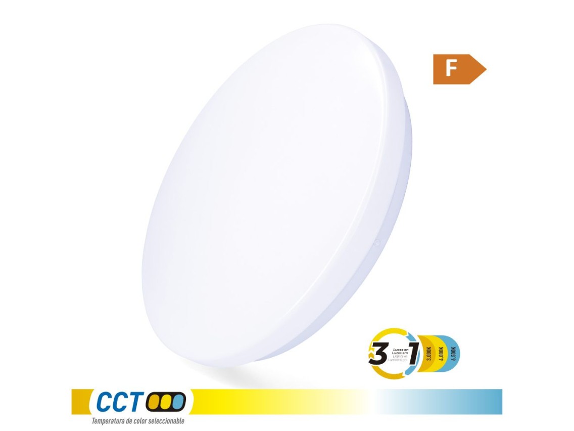 Aplique led circular de superficie 18 w 3cct 1820 lm ø33 x 6,6 cm