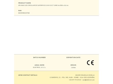 Circular surface led wall light 24 w 3cct 2490 lm �38 x 6.6 cm