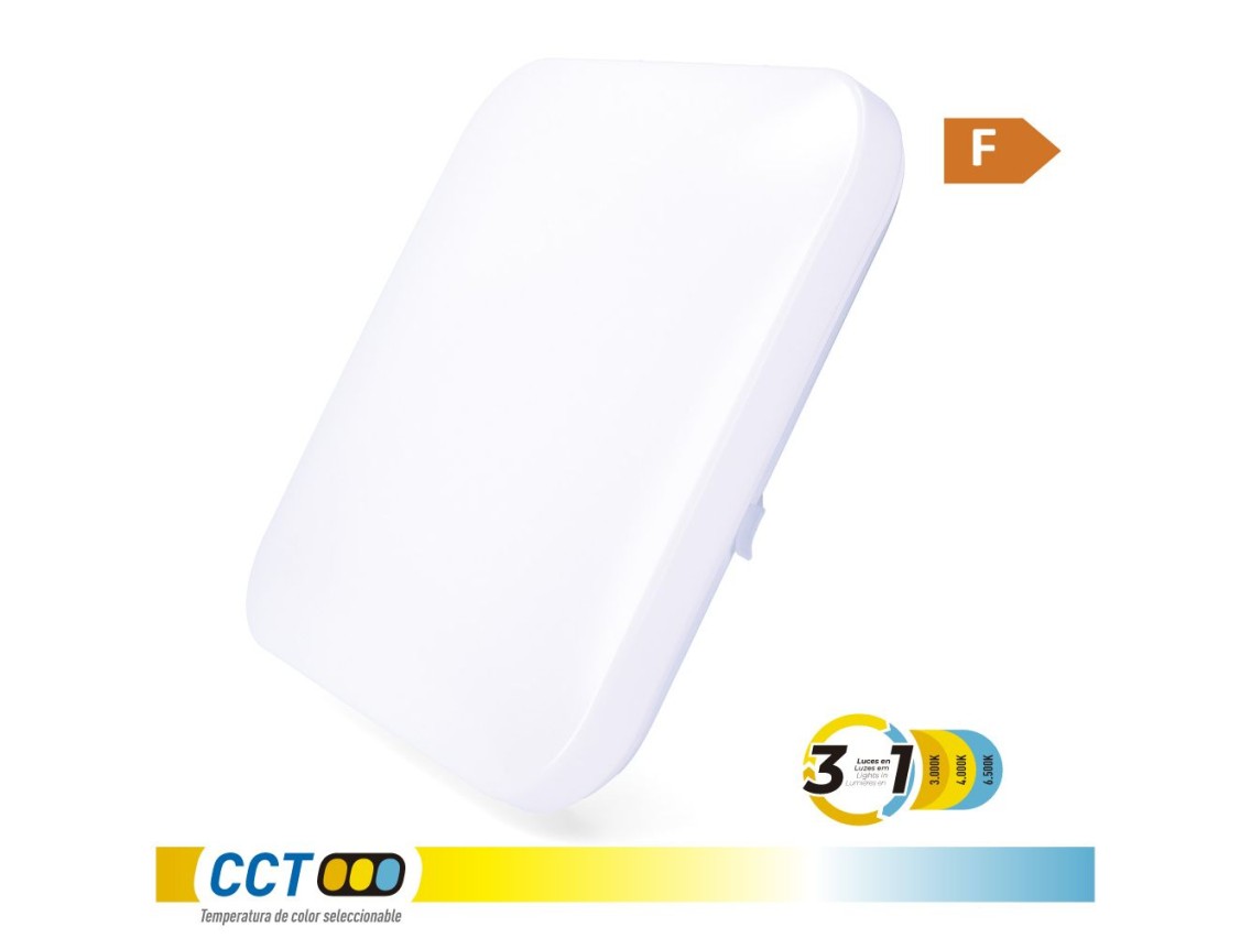 Extra flat square surface led wall light 18 w 3cct 1820 lm 33 x 33 x 7 cm