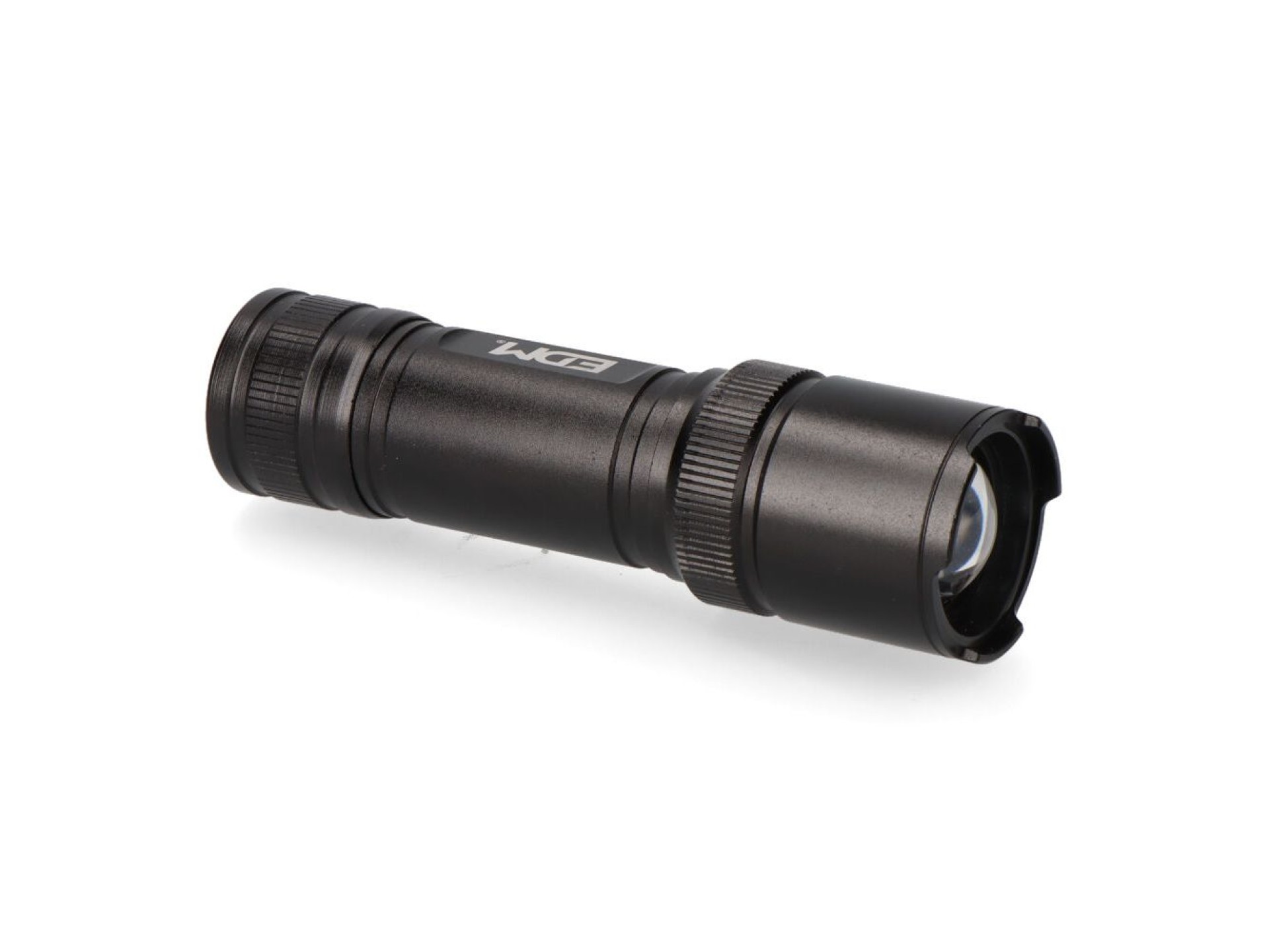 Black grip tactical led flashlight, aluminum, with zoom, 3 x aaa (included) 150 lm