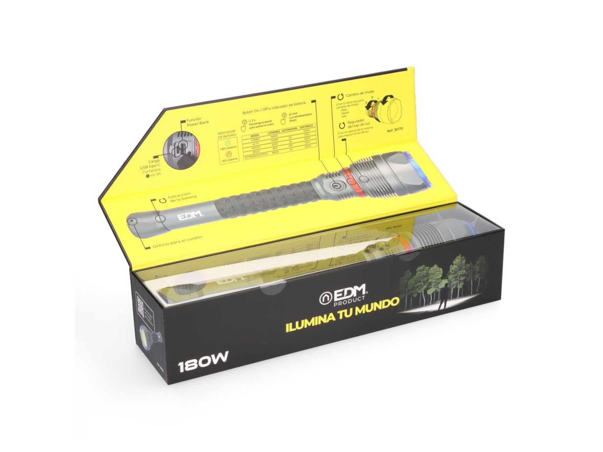 Long range led flashlight 18,000 lm