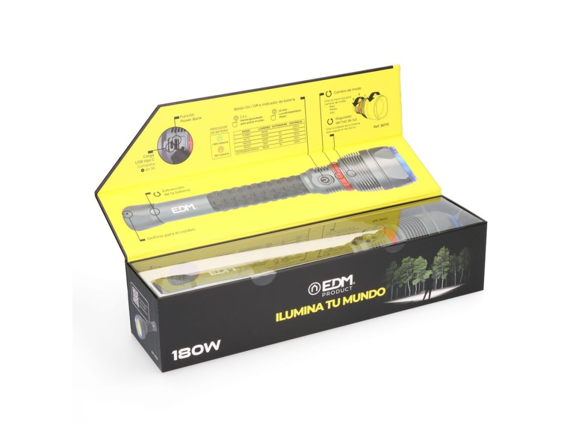 Long range led flashlight 18,000 lm